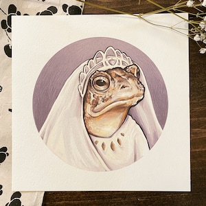 Bruiloft paddenkunstdruk – luxe aquarelpapier
