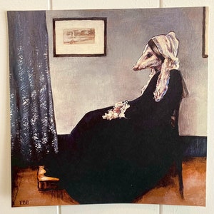 The Whistler’s Mother Possum Print Signed & Dated - Renaissance 8 x 8 Opossum Parody Print on Deluxe Watercolor Paper - High Quality