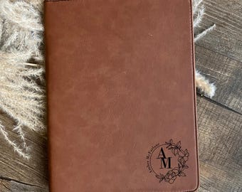 Personalized Faux Leather Portfolio | Zippered Portfolio Notepad Holder | Monogram Leatherette Portfolio | Refillable Organizer | Gift