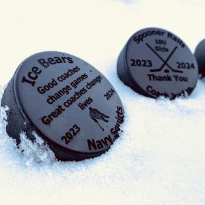 Personalized Engraved Hockey Puck Coach, Player Gift, Coach gift, laser engraved hockey pucks, customs hockey puck