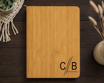 Personalized Faux Leather Portfolio | Zippered Portfolio Notepad Holder | Monogram Leatherette Portfolio | Refillable Organizer | Gift