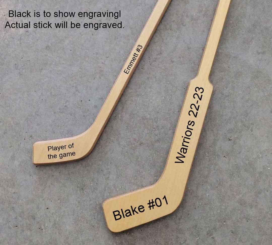 Mini Engraved Wood Hockey Sticks 12 in Wooden Hockey Sticks Engraved