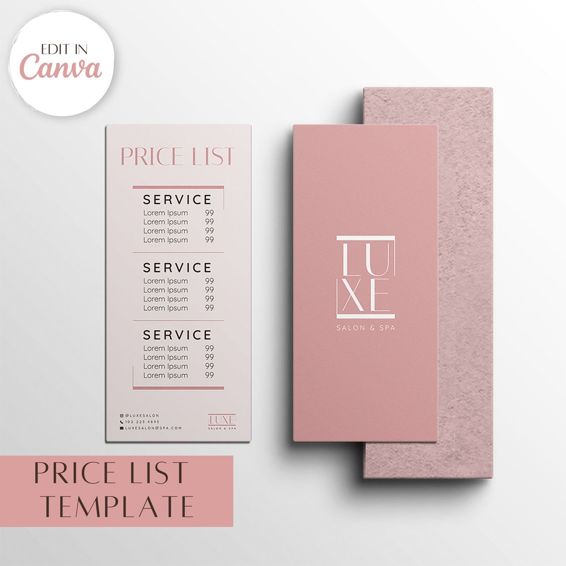 Luxe Branding Collection Branding Kit Logo Cards DIY Salon Branding