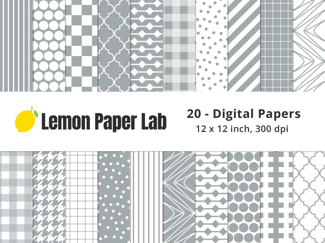 Grey Pattern Digital Paper Gray Digital Paper, Gray and White Backgrounds, Grey & White Patterns ...