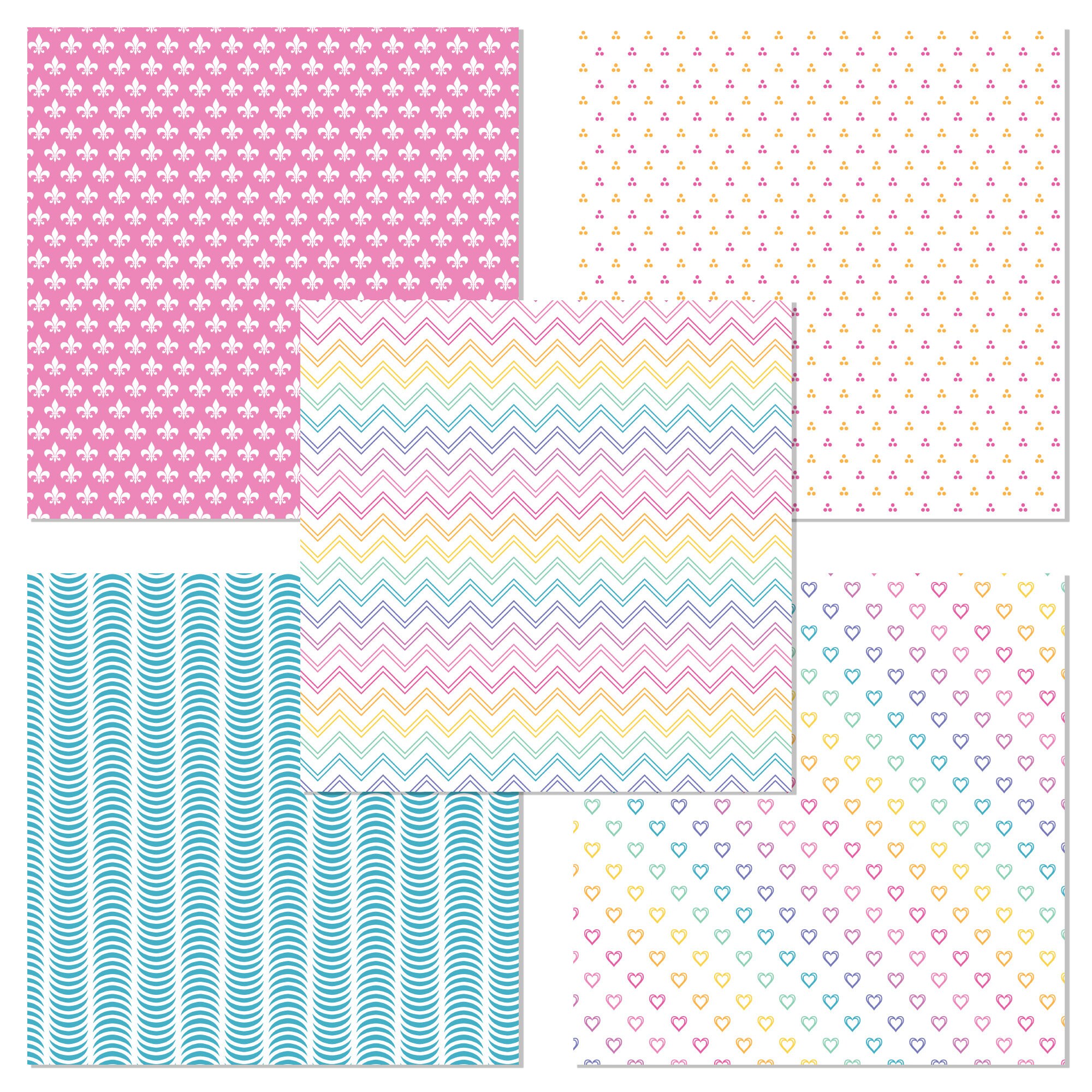 Bright Rainbow Printable Paper, Rainbow Digital Paper, Stripe Lines ...