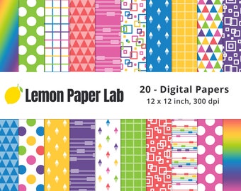Rainbow Gradients, Rainbow Polka Dot, Rainbow Digital Paper, Rainbow Pattern, Rainbow Background, Scrapbooking, Digital Scrapbook, Crafts