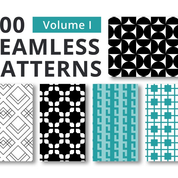 Photoshop Patterns - 100 Transparent Seamless Patterns to Use with Photoshop (.PAT) file and Pattern Overlay with Commercial Use - Volume 1