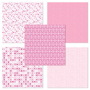 Pink Digital Paper, Pink Geometric Patterns, Valentines Day, Digital ...