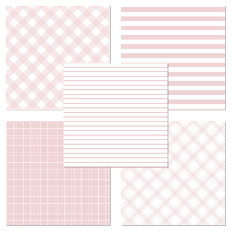 Blush Pink &amp; White Paper to Print Pink Stripe Digital Paper - Etsy