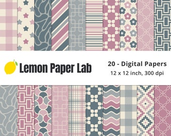 Light Pink and White Scrapbook Papers Graphic by Lemon Paper Lab · Creative  Fabrica