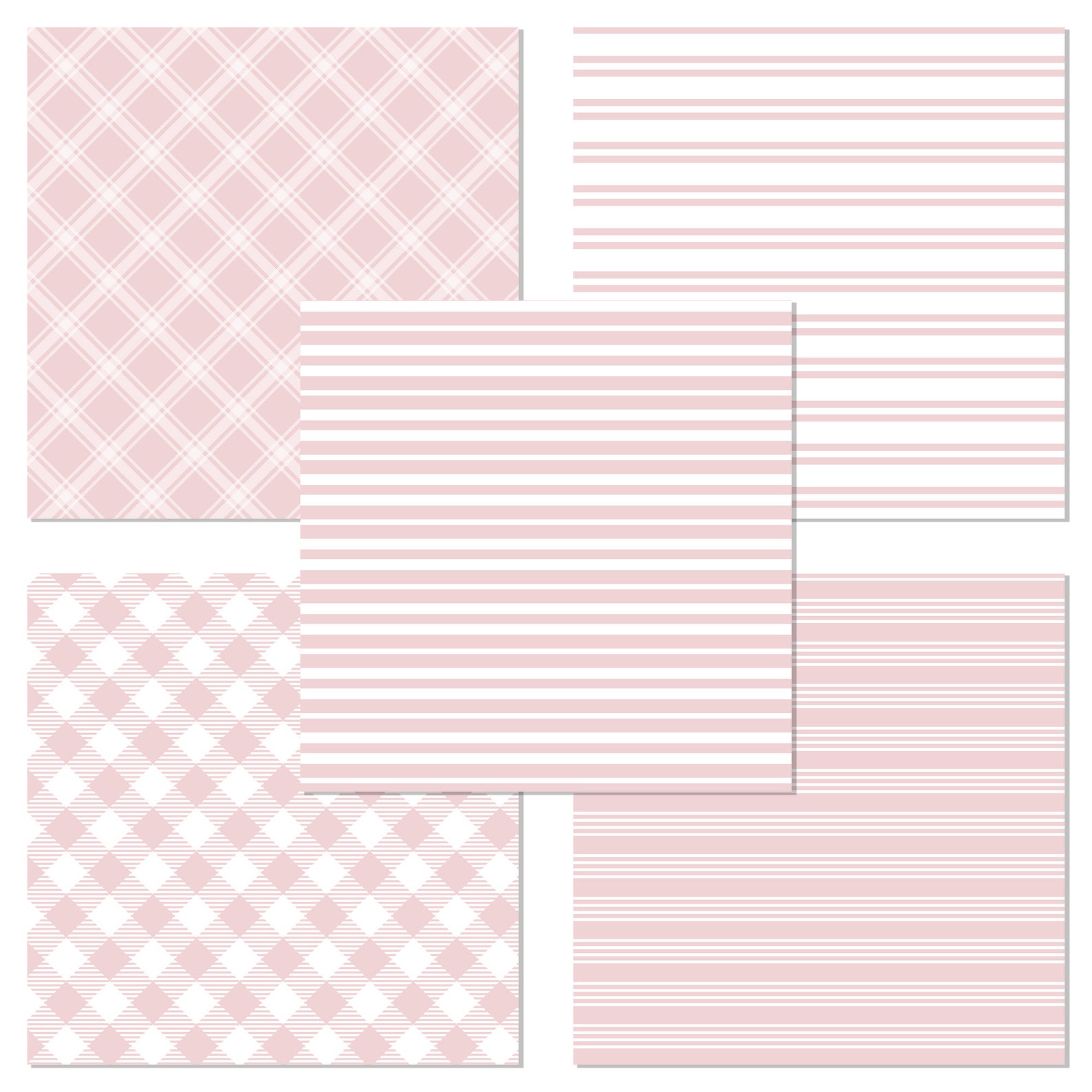 Blush Pink &amp; White Paper to Print Pink Stripe Digital Paper - Etsy
