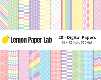 Pastel Rainbow Digital Paper, Rainbow Patterns, Pastel Backgrounds, Rainbow Stripes, Rainbow Papers, Rainbow Geometric Pattern, Seamless