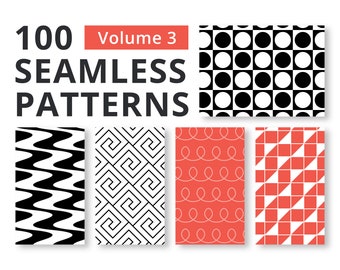 Photoshop Patterns - 100 Transparent Seamless Patterns to Use with Photoshop (.PAT) file and Pattern Overlay with Commercial Use - Volume 3