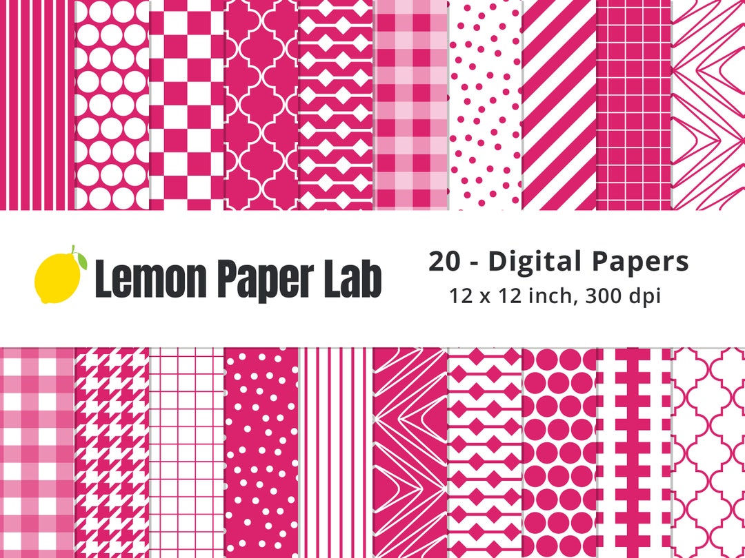 Seamless Pink Scrapbook Paper, Pink and White Patterns, Pink Papers ...