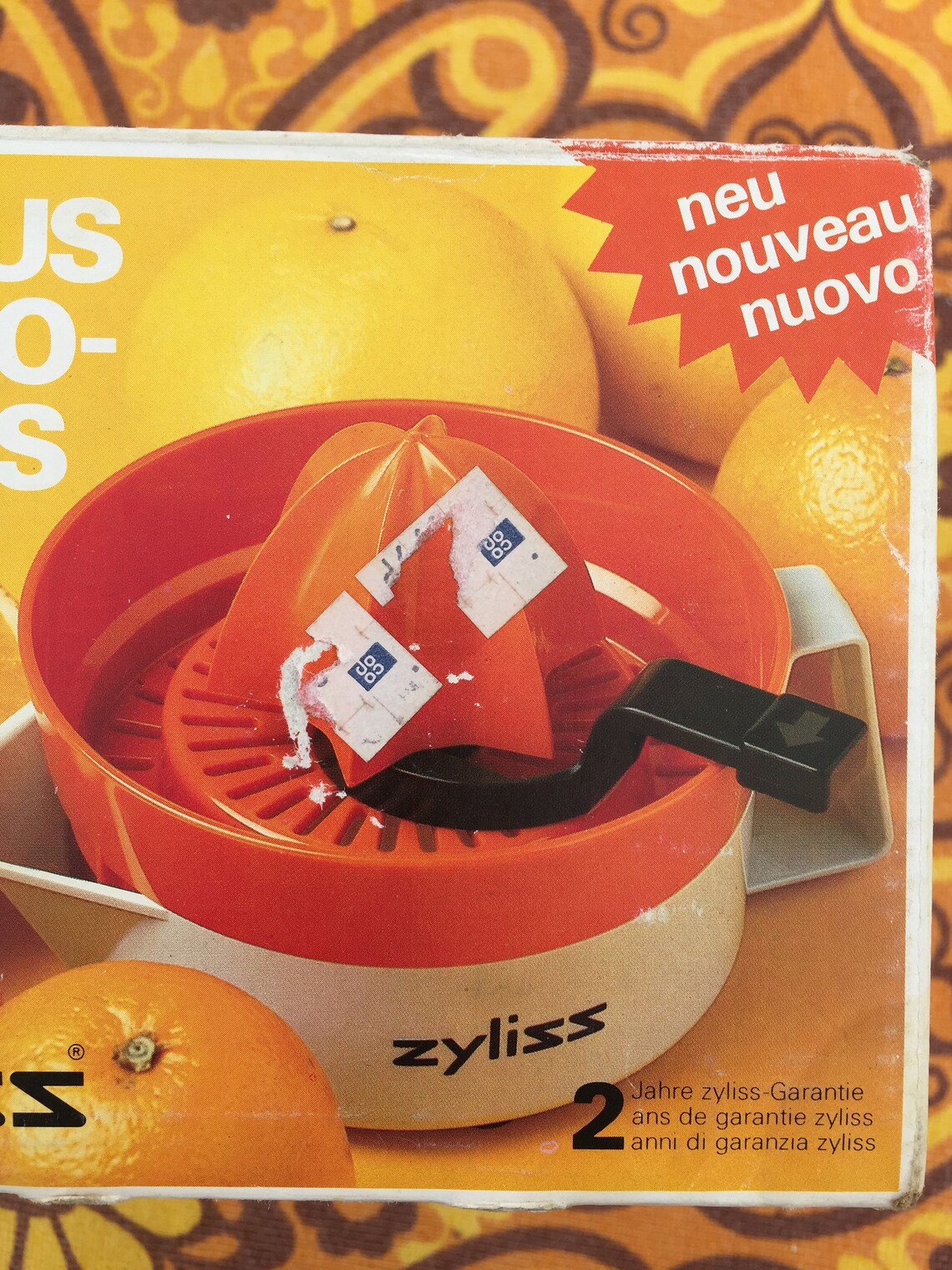 Vintage Zyliss orange citrus press/juicer in original box Etsy