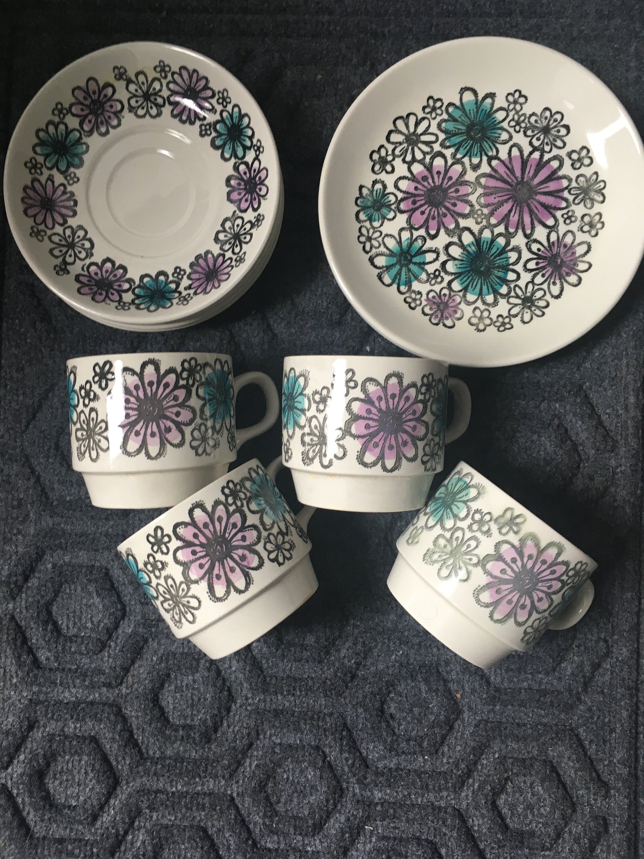 Biltons Crazy Daisy Part set cups saucers tea Etsy