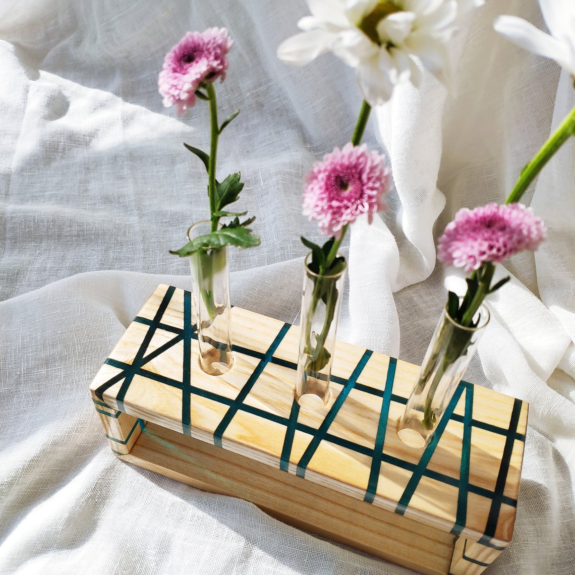 Flower Vase With Test Tubes Minimalist Vase Epoxy Vase Etsy UK