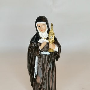 Statue of Saint Clare of Assisi height 12 cm Hand painted resin