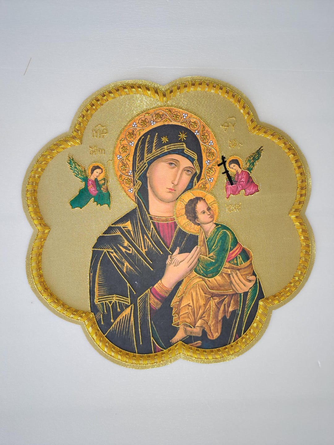 Icon of Our Lady of Perpetual Help Hand Embroidered With Gold Thread - Etsy