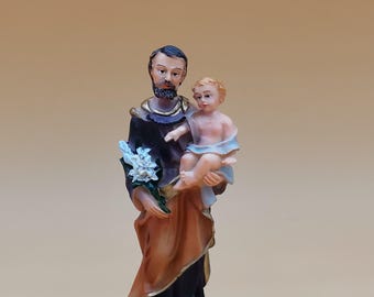Hand-painted Saint Joseph statuette, 11 cm