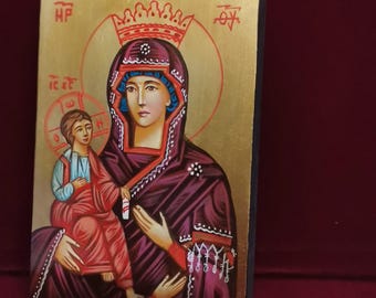 Three-Handed Madonna with Baby Jesus – Hand-Painted Sacred Icon