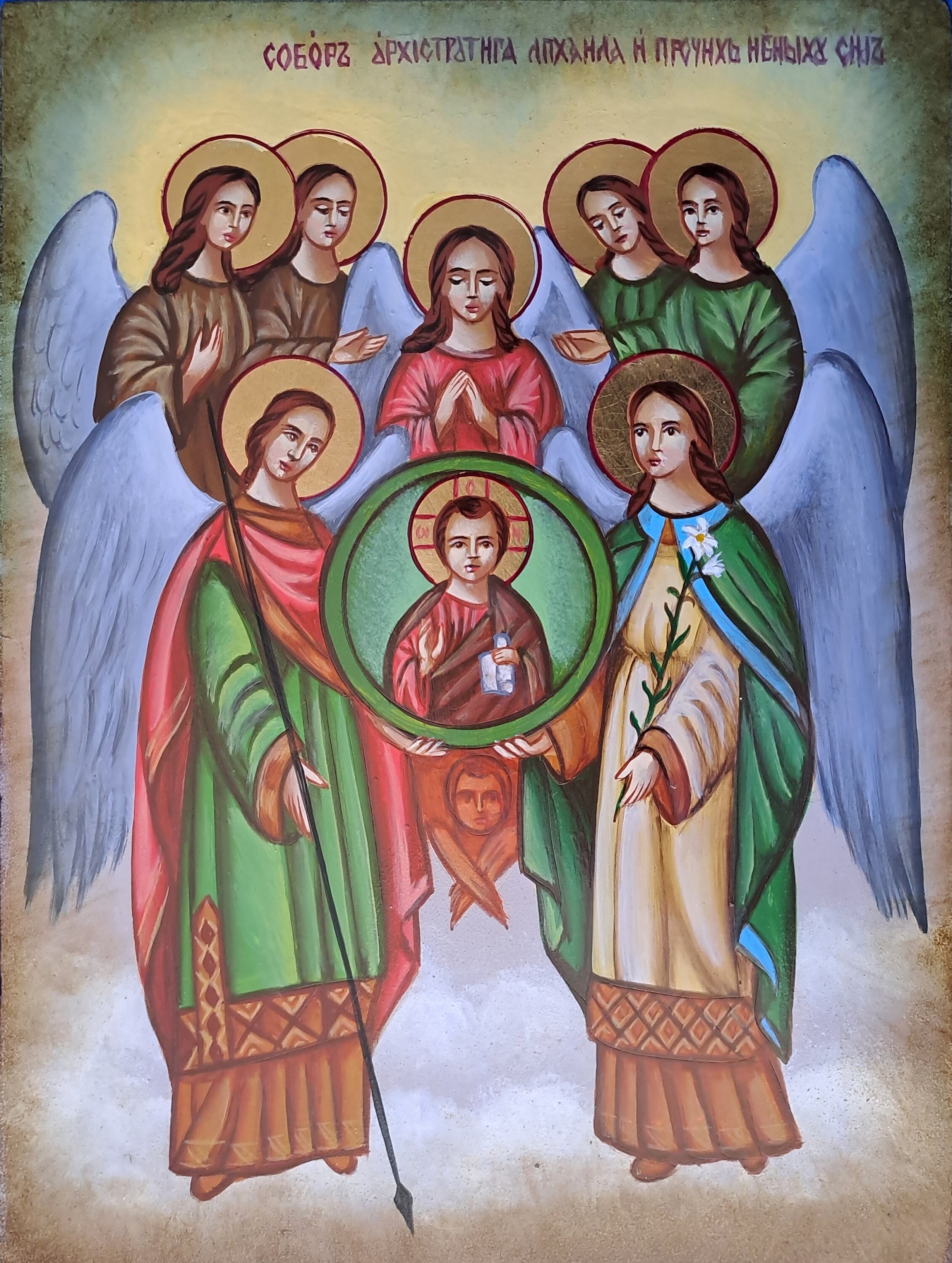 Holy Icon of the Seven Archangels Hand-painted on Wood Using Orthodox ...