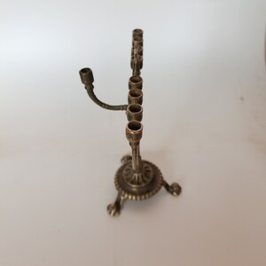 Jewish candlestick Hannukkah Chanukkiak burnished brass nine branches image 6