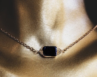 Dusk Single Stranded Night Sky Gold Plated Stainless Steel 14"/16"/18" Necklace