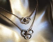 Heir Regular Dainty Interlocking Knot of Three Gold Champagne Rose 925 Sterling Silver Plated 18 quot Single Stranded Necklace Jewelry
