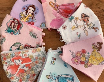 Disney face mask, Cotton Face mask, princess face mask