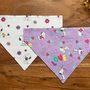 Dog bandana Over the collar, Spring Dog bandana, Floral bandana, Snoopy pet bandana