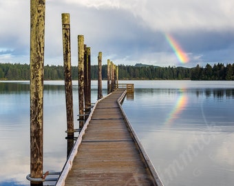 Rainbow Dock ~ Westlake / Dunes City, Oregon, Siltcoos Lake, Fine Art Photographic Print