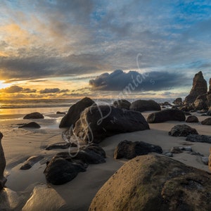 Baker Beach Sunset, Florence, Oregon ~ Seascape, Ocean, Beach, Fine Art Photographic Print