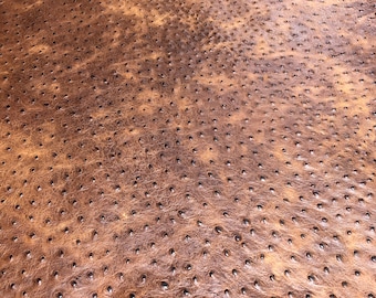 Rustic ostrich embossed cowhide leather  - pre-cut panel 8.5&quot; x 11&quot;/ 12&quot; x 12&quot; / full hide 18-25 SQFT