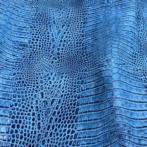 Safari Deep Croco Embossed Cowhide Leather pre-cut sheet 8.5&quot; x 11&quot; / 12&quot; x 12&quot; / half hide 18-25 FT