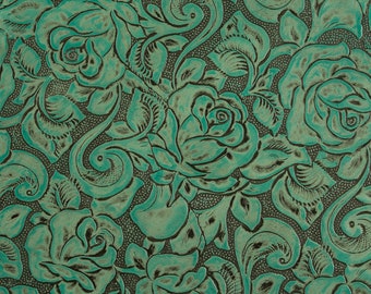 Embossed Cowhide Rose tool print --pre-cut panel 8.5&quot; x 11&quot; / 12&quot; x 12&quot; / half hide 18-25 SQFT