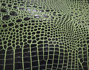 2 tone Deep Croco Gator embossed cowhide leather-  leather pre cut sheet 8.5&quot; x 11&quot; / 12&quot; x 12&quot; / half hide 18-25FT