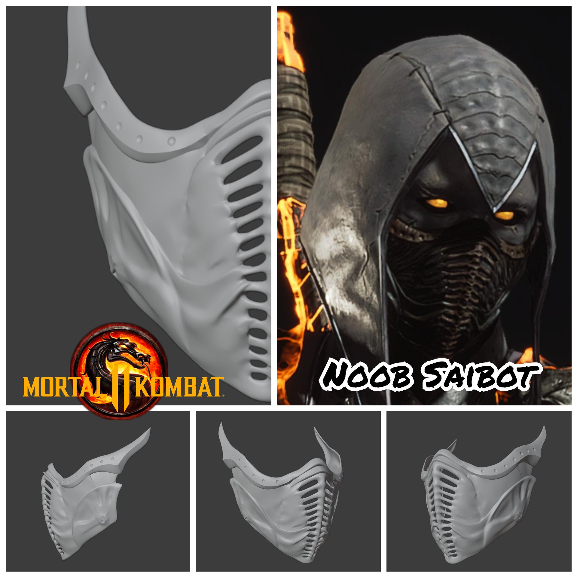 Noob Saibot mask from Mortal Kombat 11 Darkness | Etsy