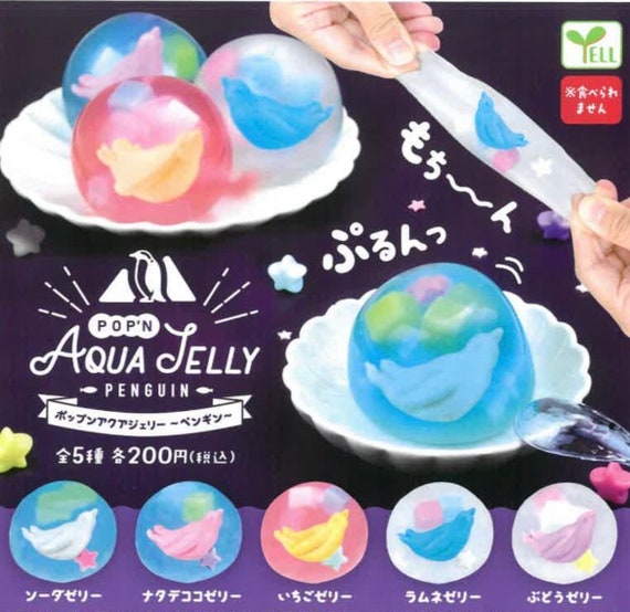 Penguin Aqua Jelly Ball Squishy Toy blue Penguin 