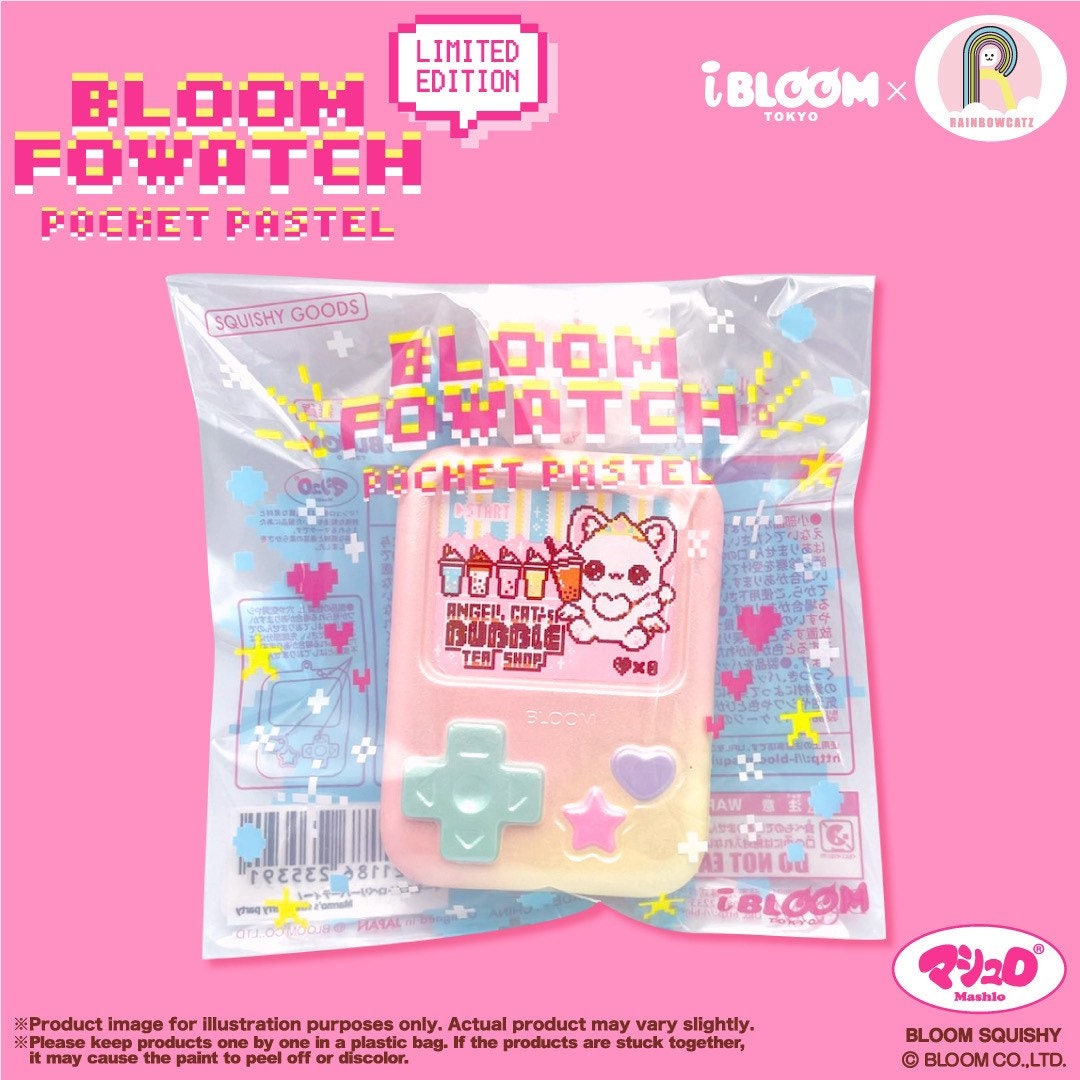 iBloom x Rainbowcatz Angel Cat Fowatch Squishy Toy Limited Edition - Bubble  Tea Shop (Pink)