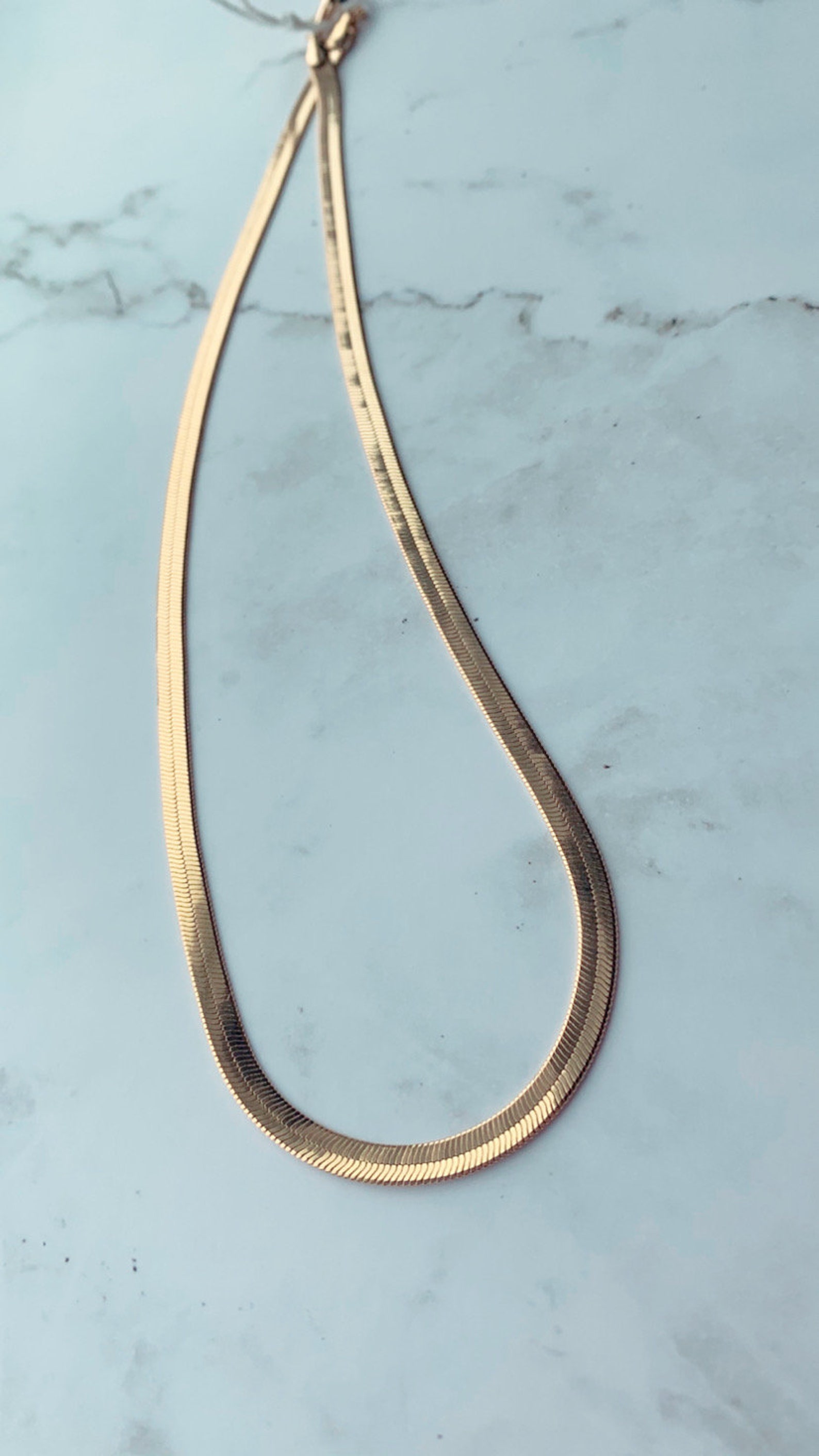 Thin Herringbone Layering Necklace Etsy