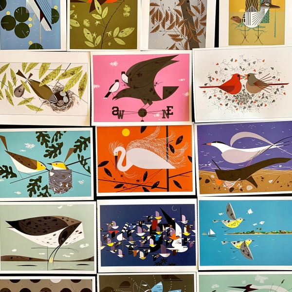 Charley Harper Birds Postcards | Lucky Dip Sets - 5, 10, 20, 30 | Ornithological Art, Animal Art, Prints, Gifts, Cross Posting, Scrapbooking