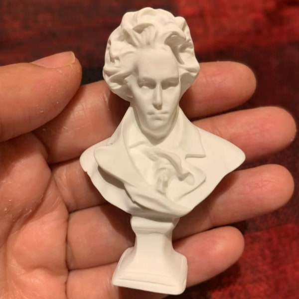 Beethoven Miniature Bust, Valentine's Day Gift for Music, Art, History, Poetry Lovers, 1:12 Scale, Collectible Item, Home Office Decor Gift