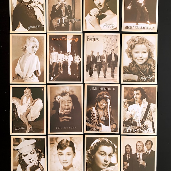 Vintage Styled Old Movie Stars Postcards | Lucky Dip Sets - 1, 2, 4, 8, 16| Sepia Toned, Gift Idea, Collectible, Scrapbooking, Prints, Gifts