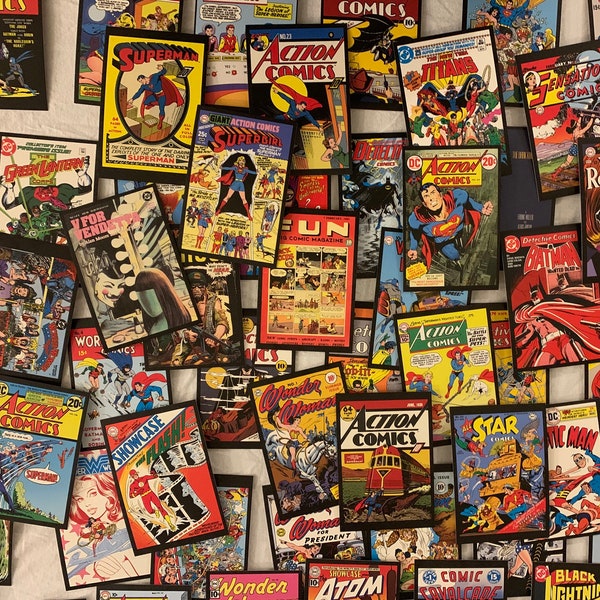 DC Comics Vintage Style Postcards | Lucky Dip Sets - 2, 5, 10 | Paper Ephemera, Retro Postcards, Comic Book Covers, Scrapbooking, Journaling