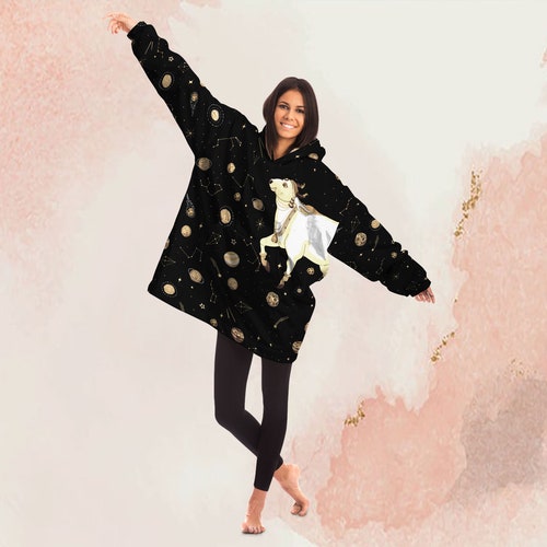 Surabhi the space cow high quality snug oversized hoodie blanket - Rasika Designs