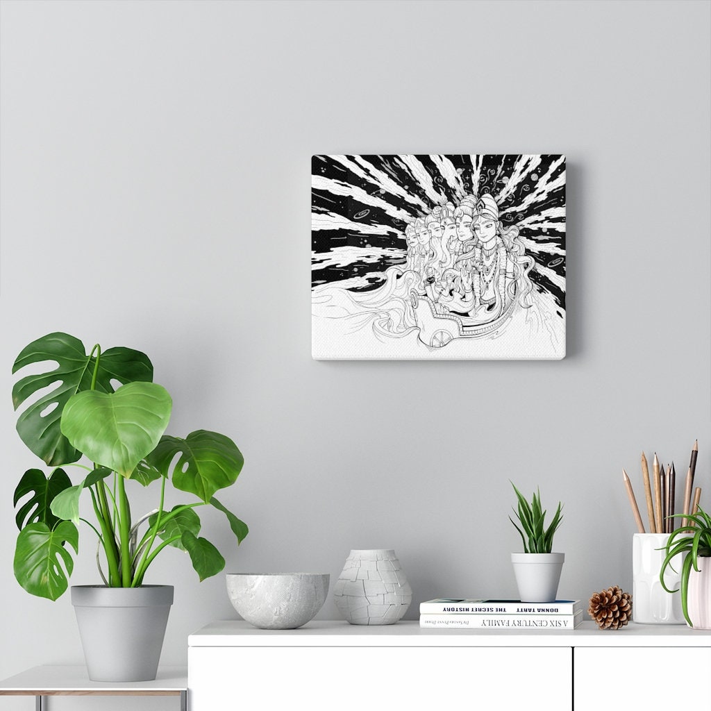Krishna and Arjuna wall art The Bhagavad Gita canvas wall | Etsy