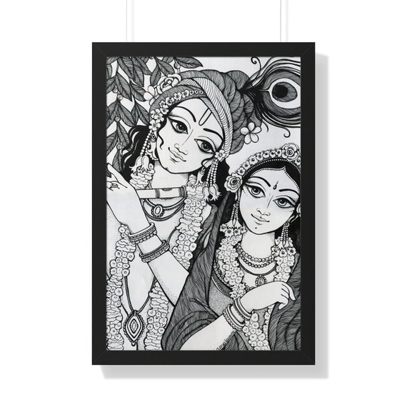 Radha Krishna Art Framed Poster Krishna Wall Art - Etsy Norway Radha Krishna Art Framed Poster Krishna Wall Art - Etsy Norway