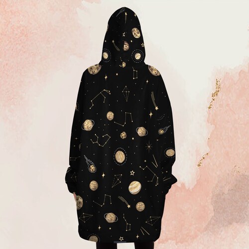 Surabhi the space cow high quality snug oversized hoodie blanket - Rasika Designs