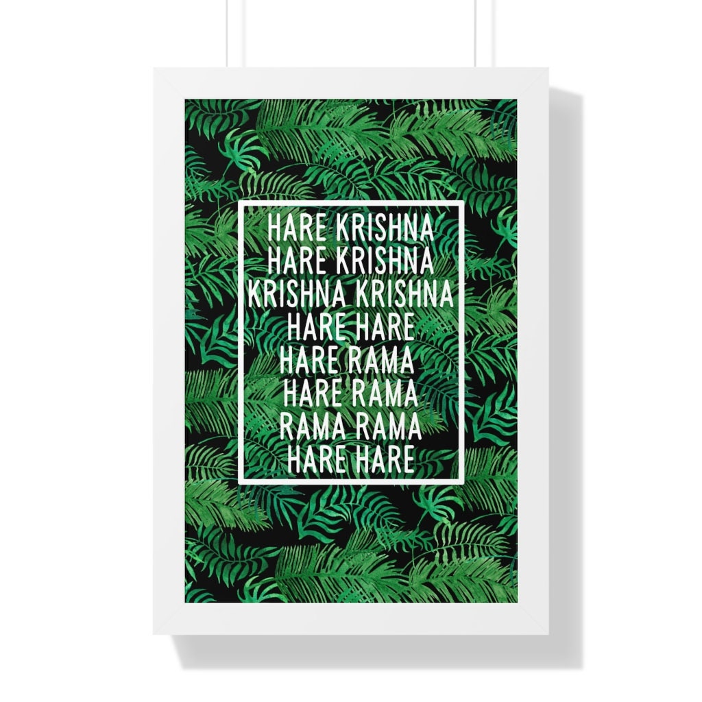 Hare Rama Hare Krishna Mantra Poster Mantra Print Spiritual 